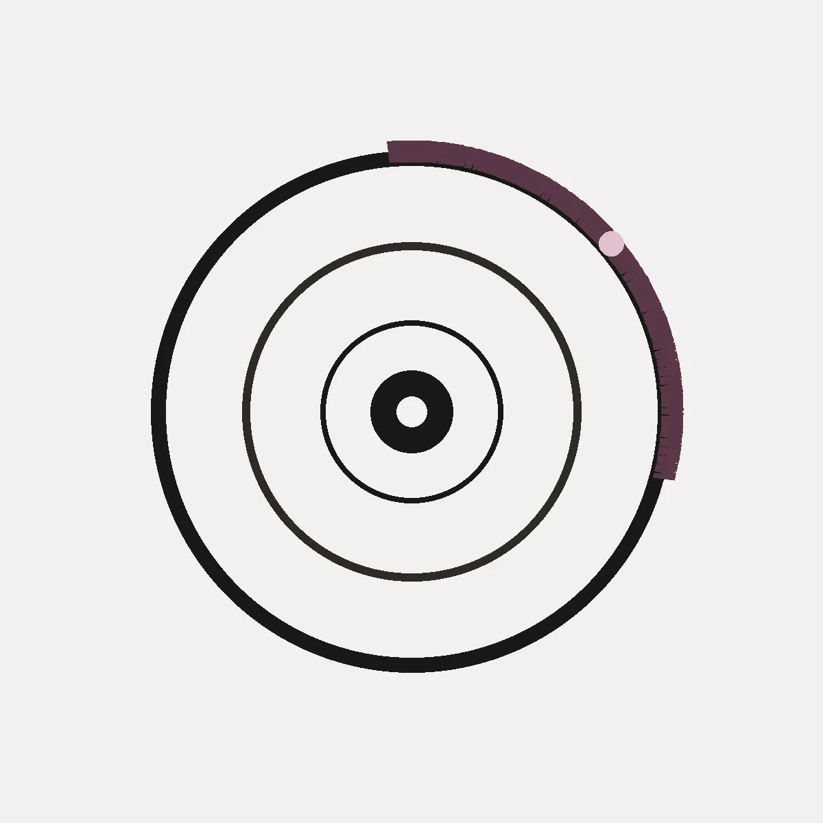 Close detail of disc-arc geometry used as the DVD player mark.